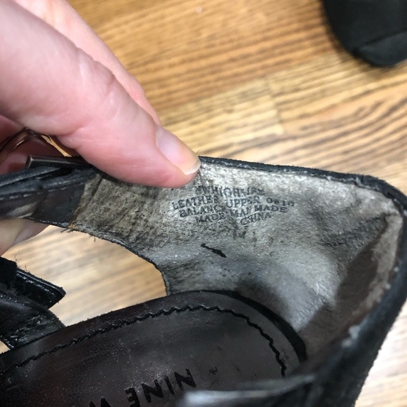 Nine West Suede Open Toe Black High Heel Ankle Bootie Sz 7.5 - Picture 7 of 11